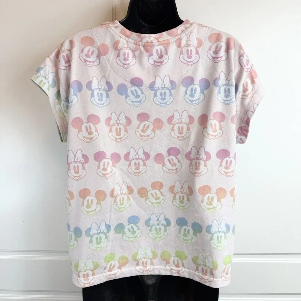 Disney Women’s Mickey Minnie Pajama Set  XL 12 / 14 Tie Dye Ombré Pastel Soft - Picture 3 of 8
